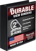 Samsill Durable 2 inch 3 Ring Binder, D Ring Binder, 100% Recycled Chipboard, Black