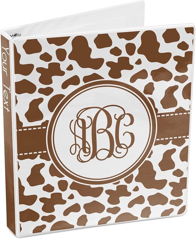 Personalized Cow Print 3-Ring Binder - 1 inch