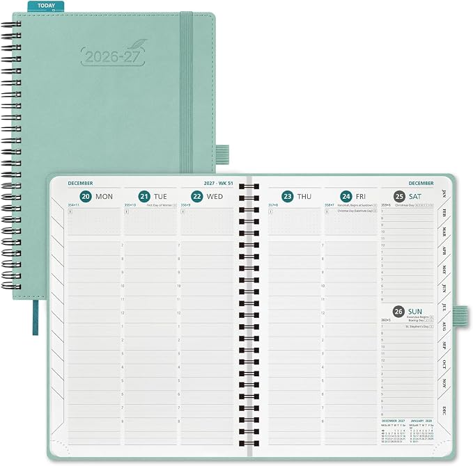 BEZEND Planner 2026-2027 Weekly and Monthly, Hourly Timeslot (8.5"x11")