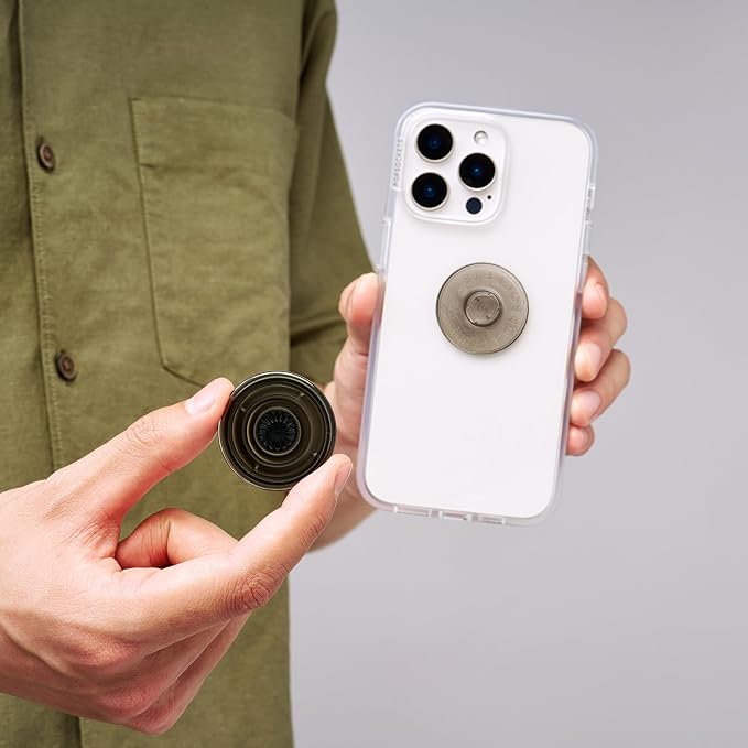 PopSockets Adhesive Phone Grip, Holder- Black Smoke | Secure Comfortable Hold, Anti-Drop, Kickstand, Black, Electronic Accessories, For iPad/Kindle/iPhone/Android