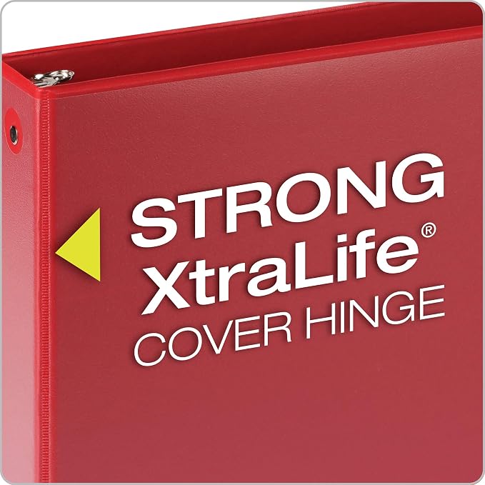 Cardinal 3 Ring Binders, Round Rings, Holds 350 Sheets, ClearVue Presentation View, Non-Stick, Assorted Colors (79550), 1.5 Inch, (Pack of 8)
