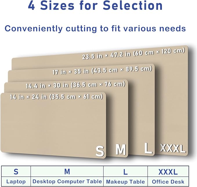 Boutilon Leather Desk Pad Protector,Non-Slip Mouse Pad,Laptop Desk Pad,Office Mouse Mat,Waterproof Leather Desk Blotter,Desk Writing Pad for Office and Home (S-Beige,24"x 14")
