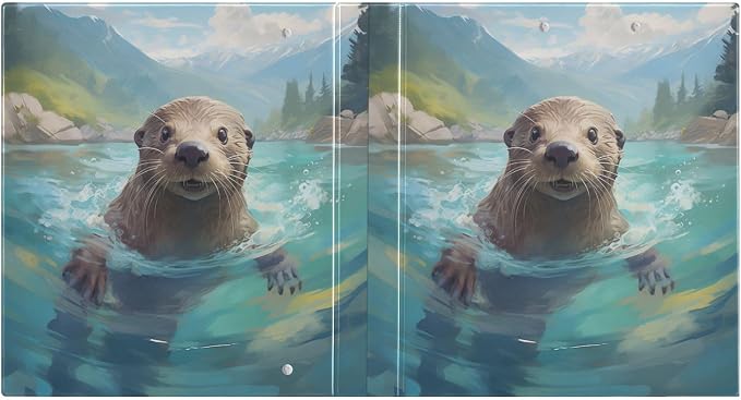 Custom 3 Ring Binder Sea Otter 1.5" Round Ring Binders Personalized Name View Binder with 200 Sheet for Women Men Office Kids School Supplies, 1 Pack