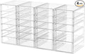4-Pack 22-Drawer Acrylic Storage & Makeup Organizer for Desk | Smooth-glide drawers, clear acrylic, stackable, dustproof, wipe clean, for office supplies, pens, paper clips, thumb drives