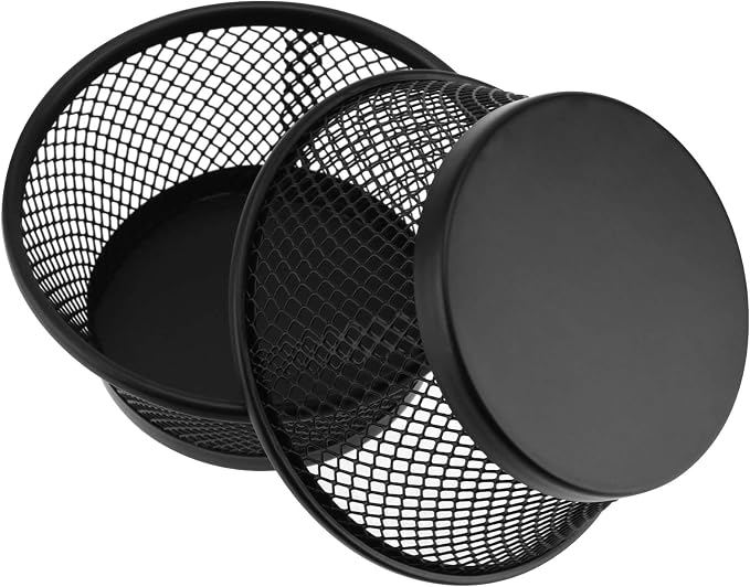 PINGEUI 20 Pack Metal Paper Clip Holder, Black Mesh Desk Organizer, Office Supplies