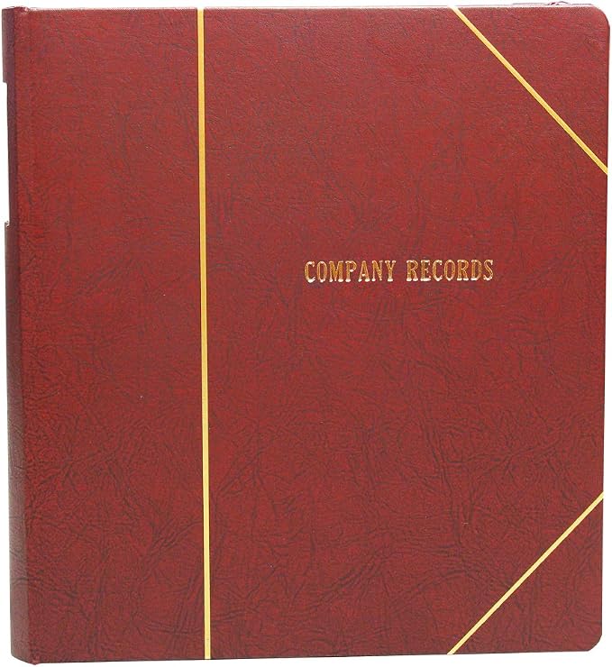 Corpkit 3-Ring VP Binder - Heavy Duty, Imitation Leather Minute Book, Optional Gold Stamping with Corporate or Company Records (Burgundy)