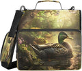 ALAZA Zipper Binder 3 Ring Vintage Mallard Duck Binder Organizer with Zipper and Shoulder Strap Large Capacity Multi-Pocket Trapper Keeper File Folder for Office Supplies