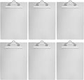 Amazon Basics Aluminum Clipboard, Letter Size, Standard Clip, Office Supplies, Classroom Supplies, 6-Pack, Silver