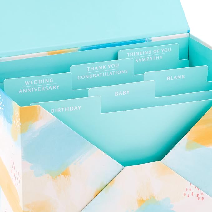 Hallmark All Occasion Cards, Assorted 24-Pack with Organizer (Watercolor)