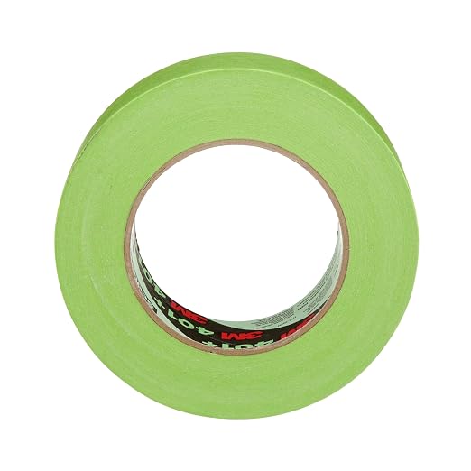 3M High Performance Green Masking Tape 401+, 6 mm x 55 m, 96 Rolls per case Bulk | 6.7 mil, Superior Adhesion, Clean Removal, Highly Conformable, Paint-Bleed Resistant