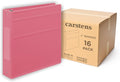 Carstens 2-Inch Heavy Duty 3-Ring Binder - Side Opening, Bubble Gum Pink, Durable Plastic, No-Gap Rings, Waterproof Cover No Pockets, Holds 300 Letter Sheets, BPA-Free Made in USA (2840-3R) Case of 16