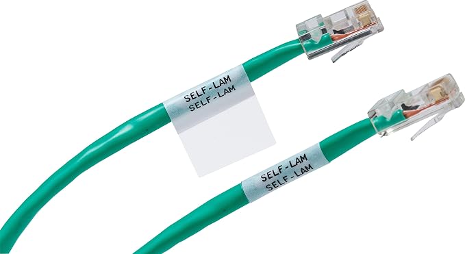 Brady Authentic (M21-1000-427) Self-Laminating Wire Wrap for Control and Electrical Panels, Datacom Cable Labeling, Black on White-For M210, M210-LAB, M211, BMP21-PLUS and BMP21-LAB Printers, 1"W 14'L