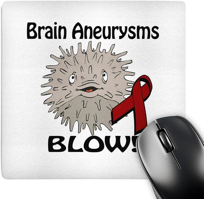 3D Rose "Brain Aneurysms Blow Awareness Ribbon Cause Design" Matte Finish Mouse Pad - 8 x 8" - mp_113548_1