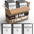 Trail Maker 1 inch Binders (50 Pack),3 Ring Hardcover Binders in Bulk with Clear View Cover, Pockets for Classroom, Office, Portfolios | Bulk School, Teacher, Office Supplies (Black Only Pack)