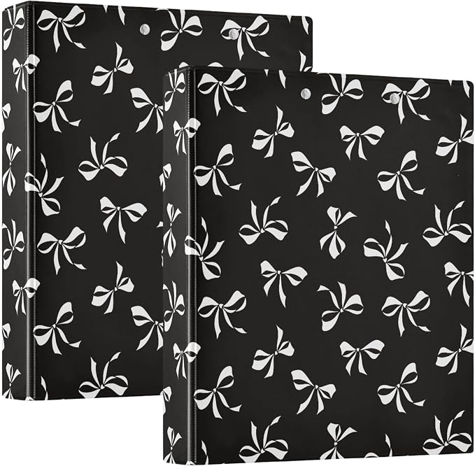 Pink Strawberry Round Ring Binders 1.5 Inch Doodle Pattern Black 3 Ring Clipboard Binder for Office School Work Supplies File Folder 200 Sheet Capacity