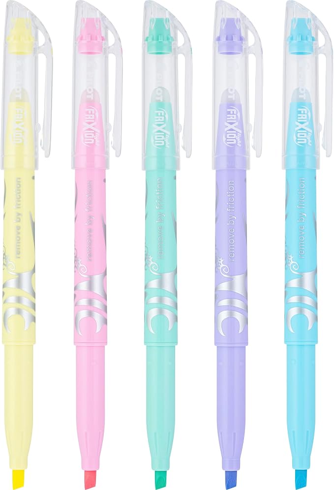 PILOT FriXion Light Pastel Collection Erasable, Assorted Color Inks, 5-Pack