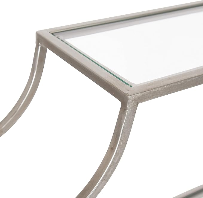 Kate and Laurel Ciel Glam Geometric Wall Shelf, 18 x 24, Silver, Decorative Shelves for Storage and Display