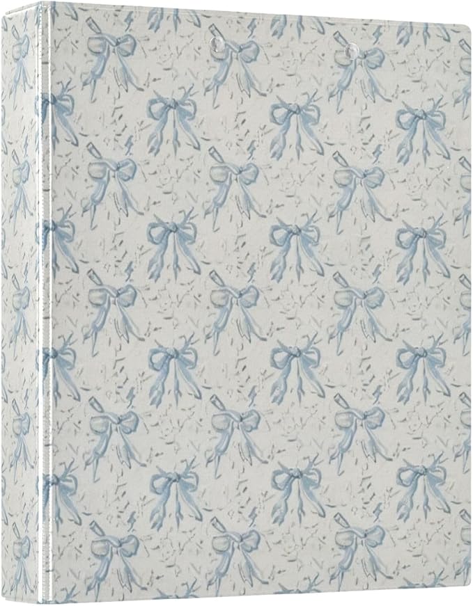Bow Ribbon 3 Ring Binders 1.5 Inch Round Rings Clear View Three Ring Binders Versatile Binder for Work School Office Supply 1 Pack