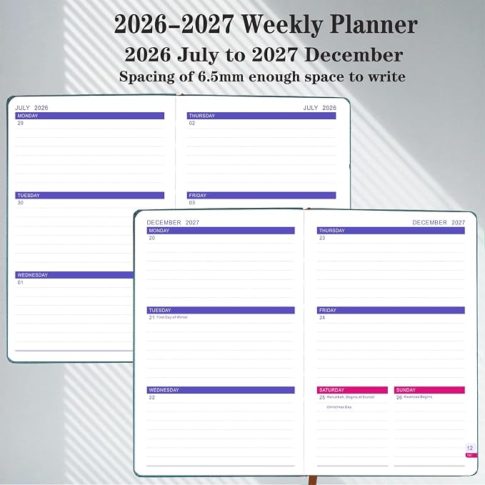Planner 2026-2027, Weekly Monthly Academic Calendar Book, 8.26" x 5.9"