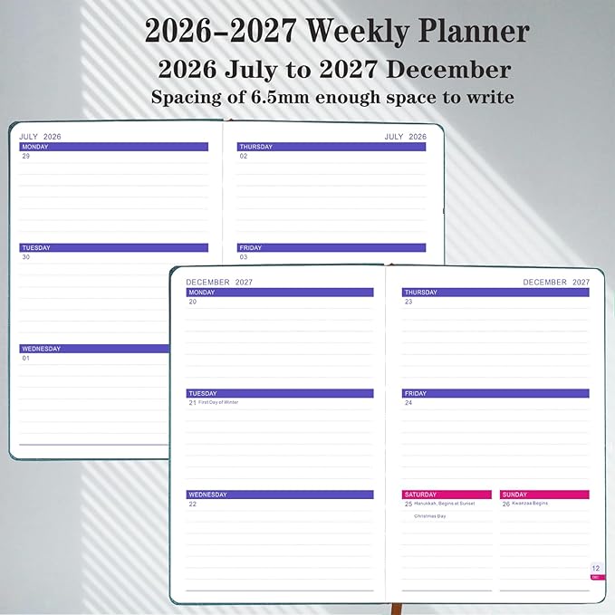 Planner 2026-2027, Weekly Monthly Academic Calendar Book, 8.26" x 5.9"