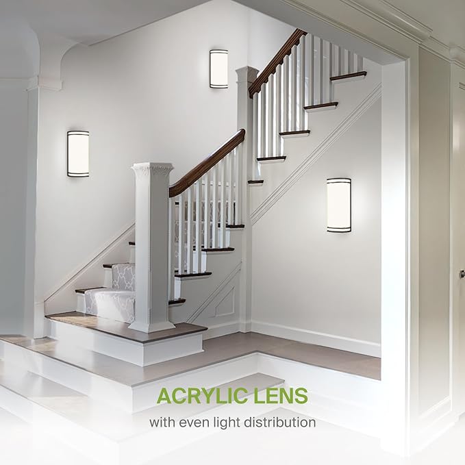 ASD Indoor LED Wall Sconce Lights - 14 Inch 20W Black Modern LED Wall Sconces Hardwired - ETL Dimmable 3000K 4000K 5000K Adjustable Sconce Light Fixture for Bedroom, Hallway