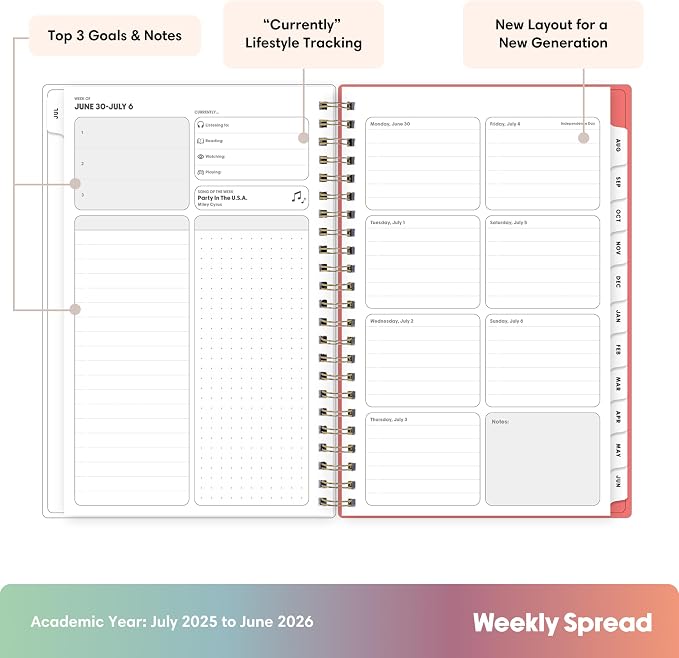 Blue Sky Gen Z 2025-2026 Weekly & Monthly Academic Planner, 5"x8", Gladys