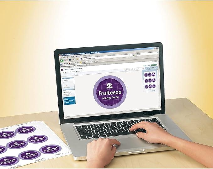 Avery Durable Waterproof Round Labels, Sure Feed Technology, 2.5" Diameter, White, Laser & Pigment-Inkjet Compatible, 72 Blank Labels Total, Great for Branding, Packaging, and More (22856)