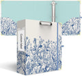 3 Ring Binder 3 Inch, Cute Hardcover Low Profile Clipboard with Storage, 3'' Round Ring Binders for Letter Size Paper, Durable Binder Organizer for School Office Supplies(Vintage Blue Florals)