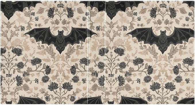 Gothic Bat Round Ring Binders Floral (7) 1.5 Inch 3 Ring Binder with Clipboard Holds 200 Sheets Office Home School