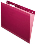 Pendaflex Reinforced Hanging Folders, Letter Size, Burgundy, 1/5 Cut, 25/BX (4152 1/5 BUR)