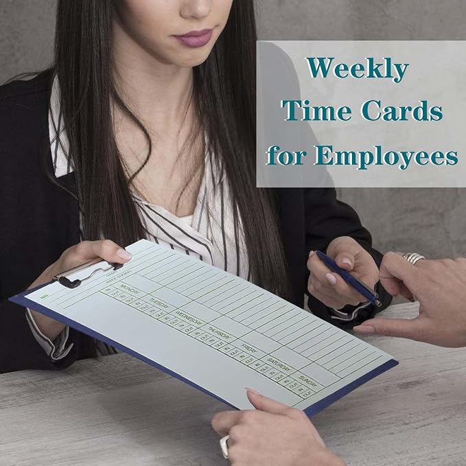 1000PCS Time Cards for Employees Weekly, 2 Sided Time Sheets, 3-3/8" x 8-1/4", Green/Red