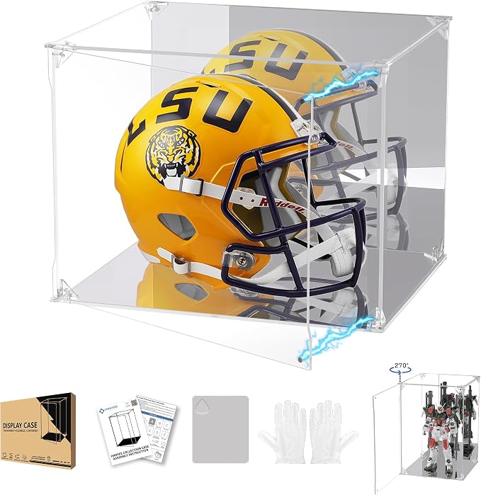 Clear Acrylic Display Case with Mirrored Back and Base, UV Protected Acrylic Box with Magnetic Door, Dustproof Display Box Showcase for Collectibles, Figures, Models, Toys (15.7x12x12inch)