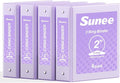 SUNEE 3 Ring Binders 2 Inch 4 Pack, Clear View Binder Three Ring PVC-Free (Fit 8.5x11 Inches) for School or Office Supplies, Purple