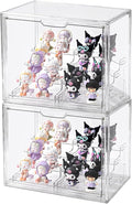 4Tier Display Case for Collectibles,Clear Display Box with 2 Stands ,Storage Container with Magnetic Door