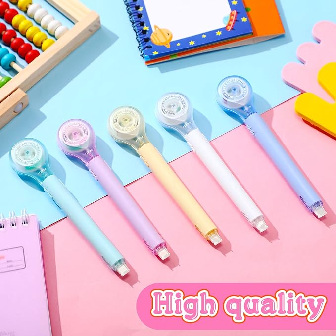 Gersoniel 10 Pack Correction Tape Pen for School Office,Macaron Color