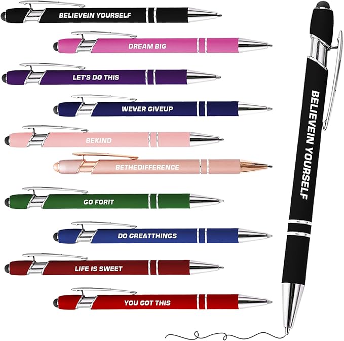 CRME Best Inspirational Pen Motivate Oneself Fun Office Supplies Fancy Gift Pen Office Gifts for Coworkers Meaningful Inspirational Gifts for Back-to-School Season,Holidays