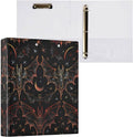3 Ring Binder, Goth Bat Star File Folder Holds 200 Sheets File Storage for Women Men School Office Supplie