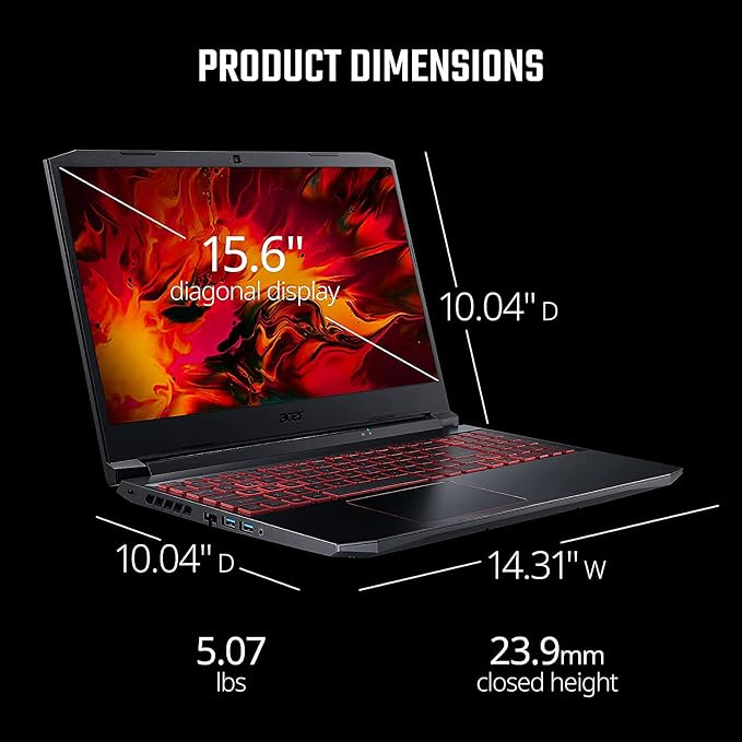2021 Acer Nitro 5 | NVIDIA GeForce GTX 3050 | Intel Core i5-10300H | 15.6" Full HD IPS 144Hz Display | Killer Ethernet E2600 | WiFi 6 | DTS X Ultra | Accessories (32GB RAM | 1TB PCIe SSD | 1TB HDD)