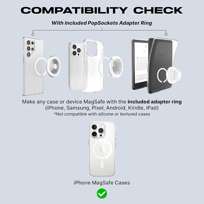 PopSockets Phone Grip for MagSafe, Magnetic Holder- Tortoise | Removable, For Kindle / Android / iPhone, With Magnet, Tortoise, Shell, iPad, Removable, Popper