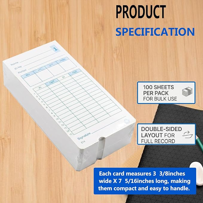 (500pack) E14（E14-100） Time Cards for Lathem Model 400E Time Clock