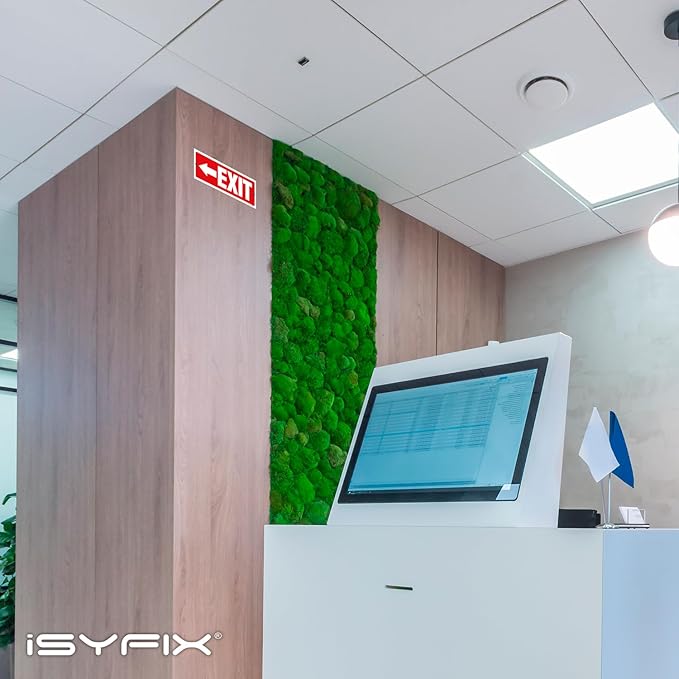iSYFIX Exit Signs - 6 Pack 12x4 Inch Directional Left Arrow Signs, 40 mil Polystyrene Plastic, UV Laminated, Scratch & Fade Resistant, Waterproof - Ideal for Office, Theater, School, Business