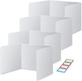 4-Pack Classroom Privacy Shields for Student Desks - Easy to Clean Plastic Desk Divider Folder Study Carrel Sneeze Guard for Student Testing Dividers Boards