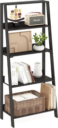 Furinno Ladder Bookcase Display Shelf, 5-Tier, Espresso | 13 x 23.6 x 53.5, Open Frame Design Bookshelf, Display Storage Shelves, for Living Room, Home Office
