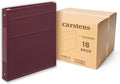 Carstens 1-Inch Heavy Duty 3-Ring Binder - Side Opening, Wine, Durable Plastic, No-Gap Rings, Waterproof Cover, No Pockets, Holds 125 US Letter Sheets, BPA-Free, Made in USA (8703-3R), Case of 18