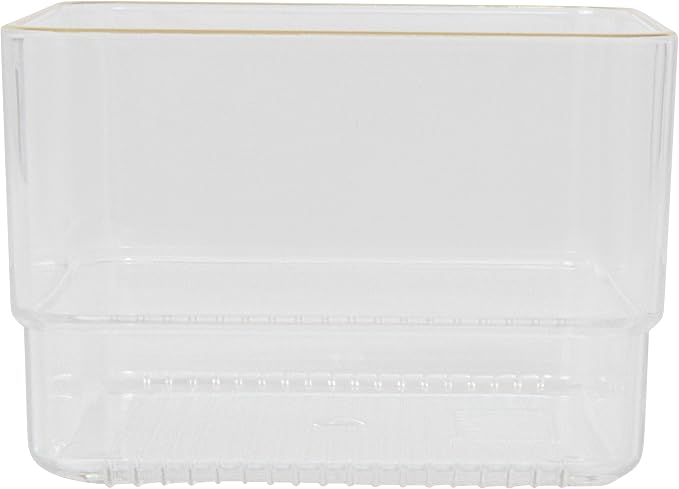Martha Stewart Kerry Stackable Desk Drawer Organizers, Clear/Gold, 12-Pack | 3x3 in Organizers, Gold Trim, Stackable