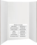 White Tri-Fold Presentation Board 28" X 40" Corrugated Tabletop Display Exhibition Board Lightweight and Portable with Smooth Surface Great for School Projects and Business presentations - by Emraw