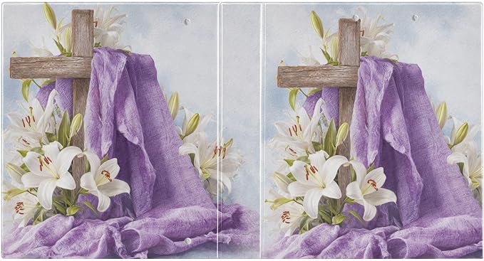 Holiday Cross&Lily Christian Easter Binder 3 Ring 1.5 Inch Binder with Clipboard&Pockets, Hardcover Binders Heavy Duty Large File Folder for Office School Supplies - Holds 200 Sheets, 2 PC