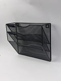 3-Tier Wall File Organizer, Hanging File Organizer, No Assembly | Metal Mesh Mail Organizer, Wall Mounted File Organizer for Home, Classroom, Office Organization