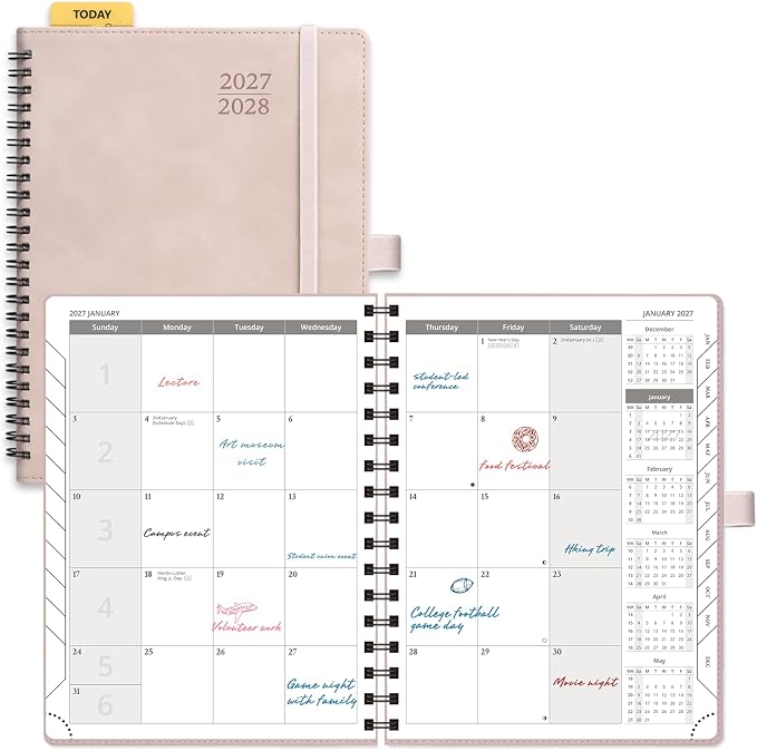 POPRUN Monthly Planner 2027-2028, 6.5"x8.5", 18 Month, Jan 2027-Jun 2028
