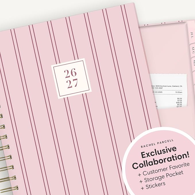 Blue Sky 2026-2027 Daily & Monthly Academic Planner, 7"x9", Laine Pink
